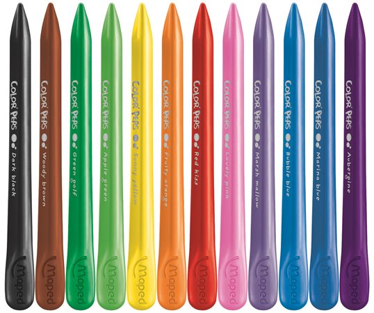 Voskovky MAPED Color Peps/12 rôznych farieb