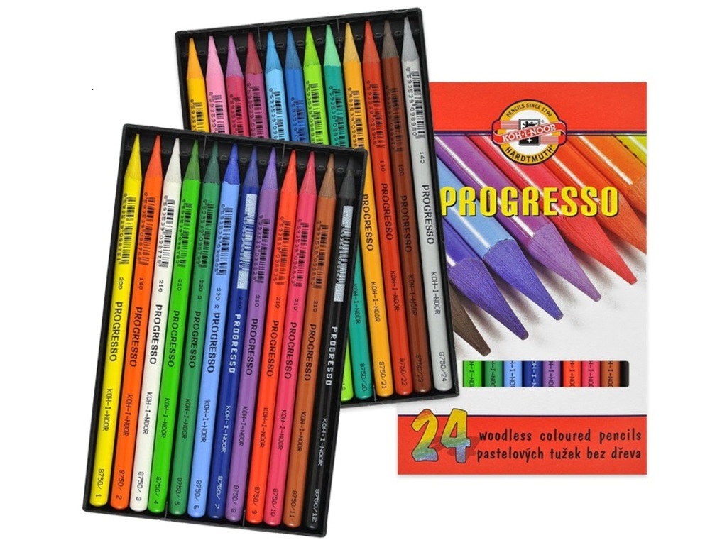 Farebné ceruzky KOH-I-NOOR 8758 "Progresso"/24 farebná súprava