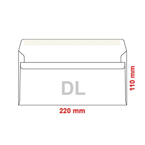 Poštové obálky DL samolepiace s okienkom/25ks