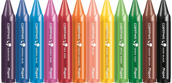 Voskovky MAPED Color Peps Maxi Wax/12 rôznych farieb