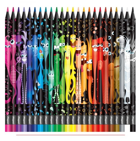 Farebné ceruzky MAPED Color Peps Monster trojhranné/24 farebná súprava