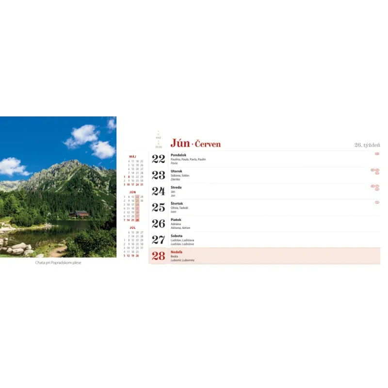 Kalendár stolový 2026 Vysoké Tatry