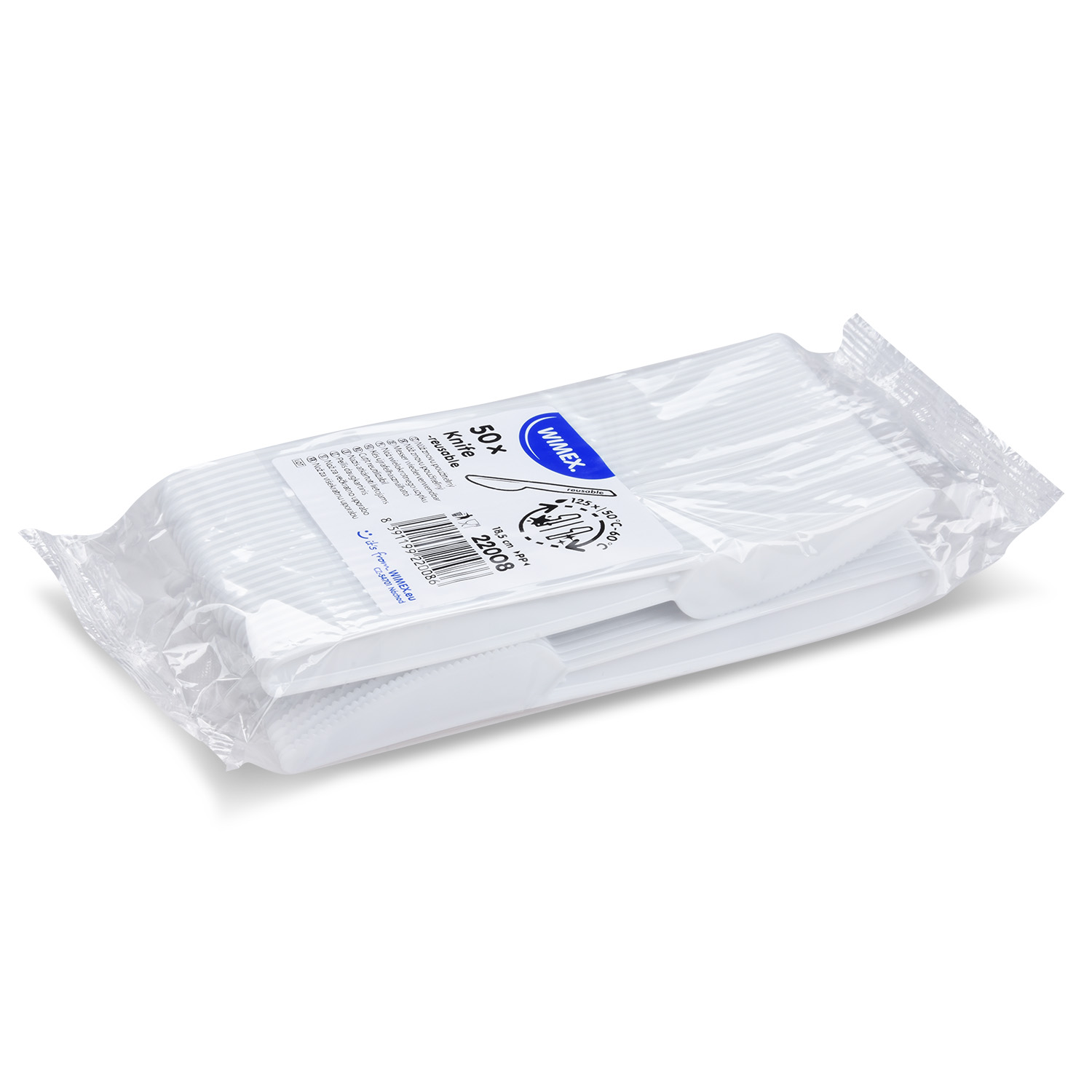 Nožík PP 18,5cm/50ks biely
