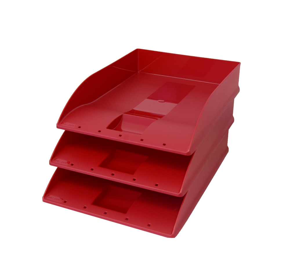 Odkladač na spisy plastový HERLITZ červený