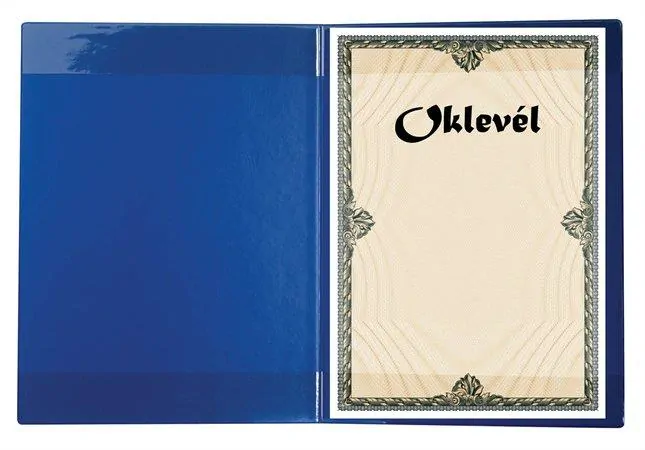 Dosky A4 na certifikáty VICTORIA semišové, modré