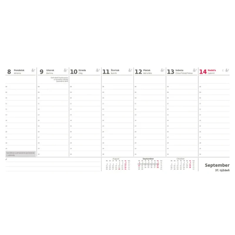 Kalendár stolový 2026 Pracovný kalendár