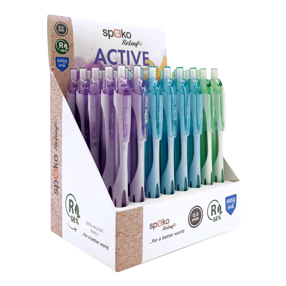 Guľôčkové pero SPOKO 0117 Active Transparent 0,5mm