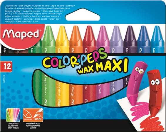 Voskovky MAPED Color Peps Maxi Wax/12 rôznych farieb