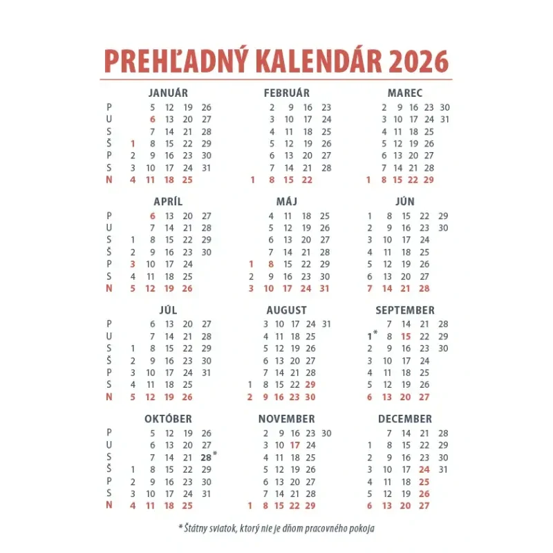 Minikalendár 2026