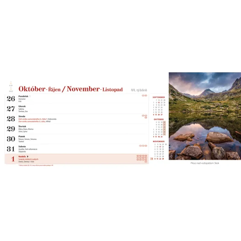 Kalendár stolový 2026 Vysoké Tatry