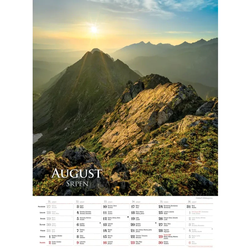 Kalendár nástenný 2026 Tatry