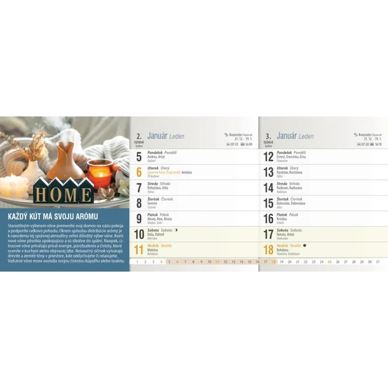 Kalendár stolový 2026 Tipy a triky