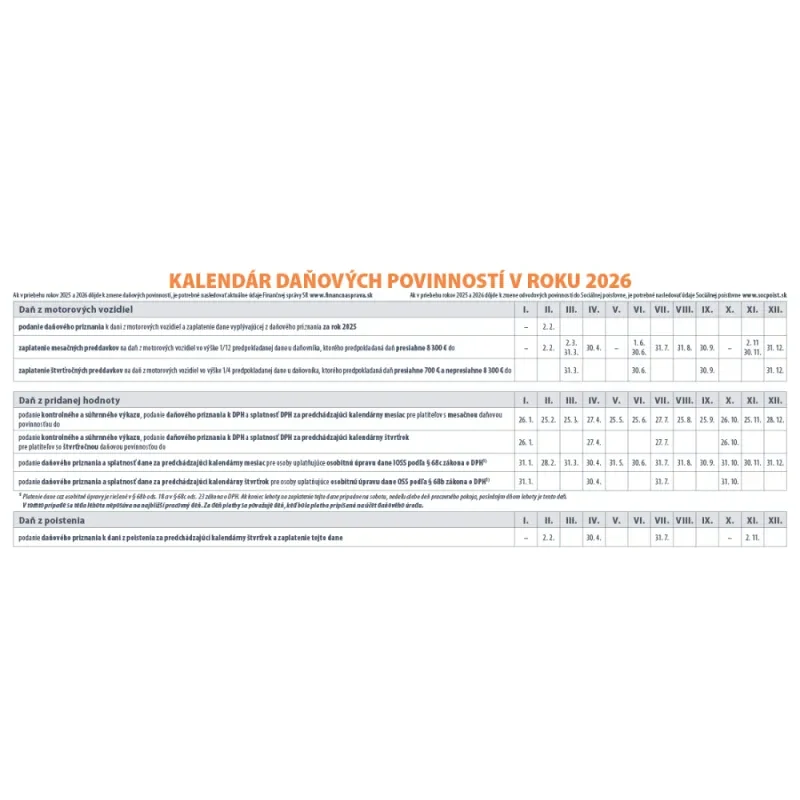 Kalendár stolový 2026 Pracovný Veľký