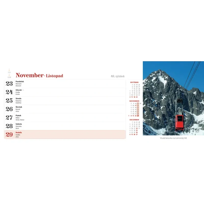 Kalendár stolový 2026 Vysoké Tatry