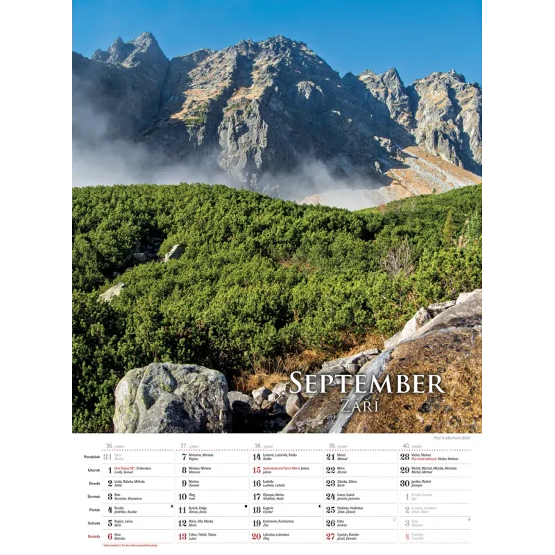Kalendár nástenný 2026 Tatry