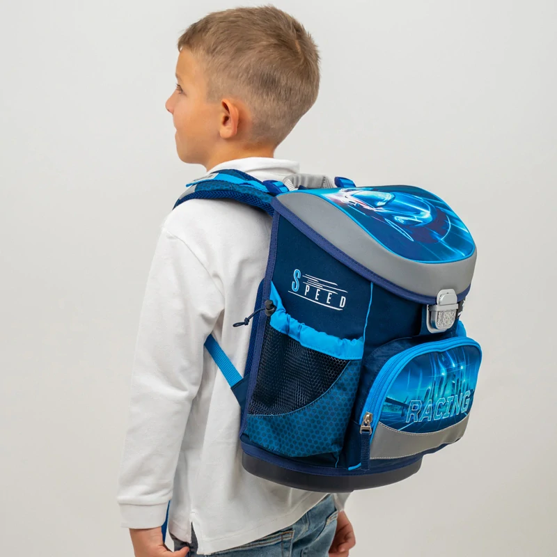 Školský set BELMIL Racing Blue Neon Mini 3-dielny
