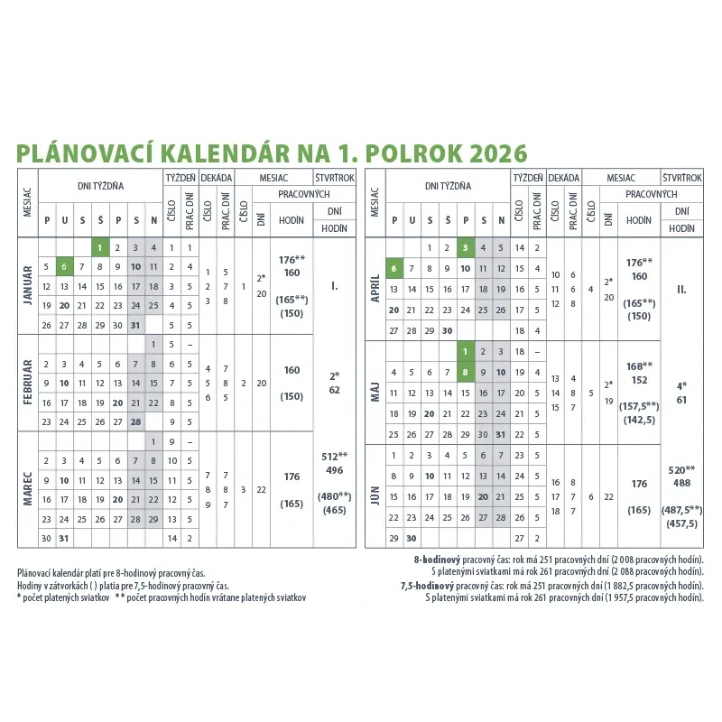 Kalendár stolový 2026 Pracovný Malý