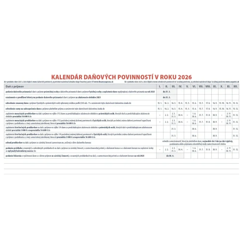 Kalendár stolový 2026 Pracovný Plánovací Maxi