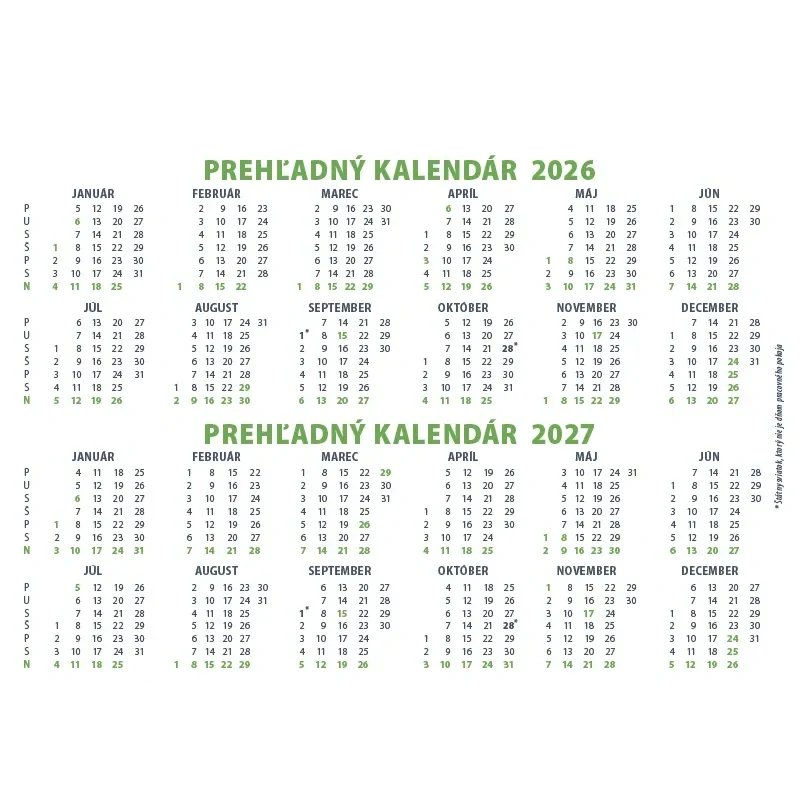 Kalendár stolový 2026 Pracovný Malý