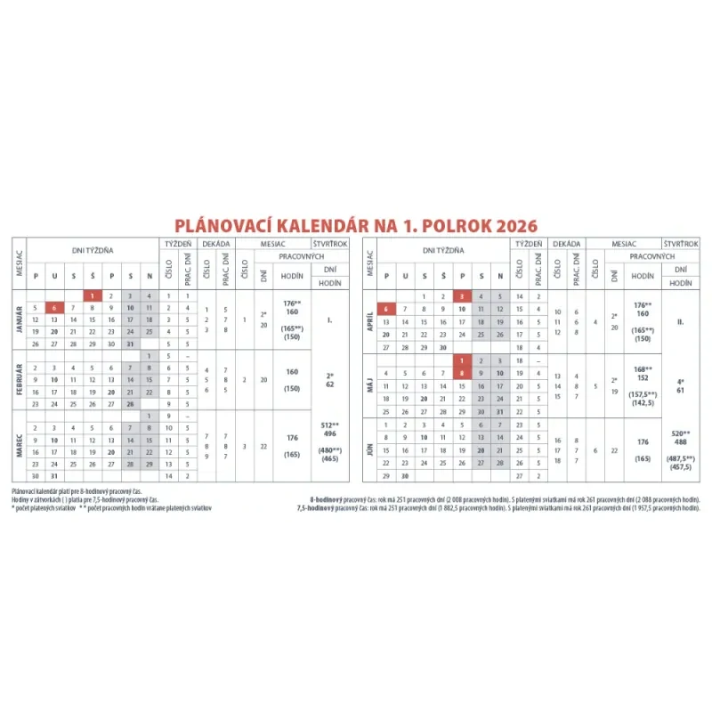 Kalendár stolový 2026 Pracovný Plánovací Maxi