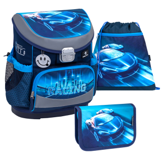 Školský set BELMIL Racing Blue Neon Mini 3-dielny