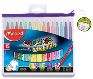 Fixky MAPED Color Peps Long Life/15ks púzdro na zips