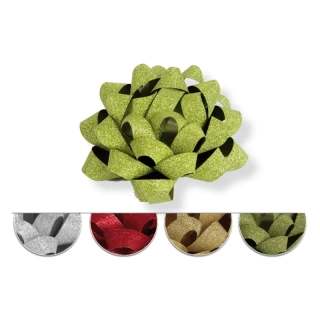 Mašľa samolepiaca glitter 12,5cm