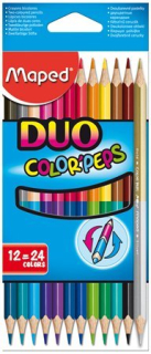 Farebné ceruzky MAPED Color Peps Duo trojhranné/12 farebná súprava
