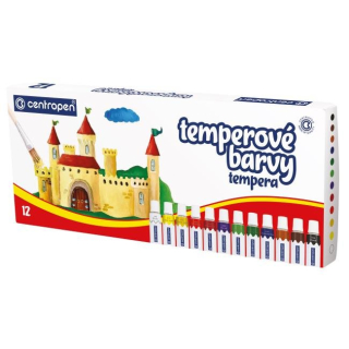 Farby temperové 12ml CENTROPEN/ sada 12 farieb
