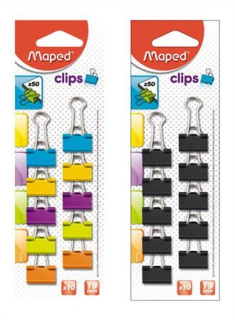 Klipy na dokumenty MAPED 19mm/10ks farebné