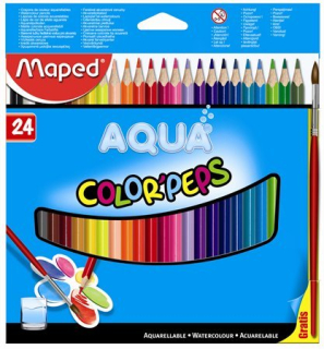 Farebné ceruzky MAPED Color Peps Aqua/24 fareb. súprava akvarelová