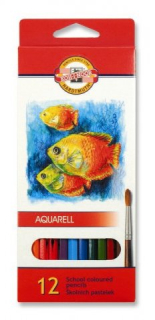 Farebné ceruzky KOH-I-NOOR 3716 "Akvarel"/12 farebná súprava
