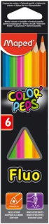 Farebné ceruzky MAPED Color Peps FLUO trojhranné/6 farebná súprava