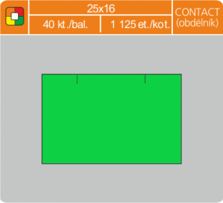 Etikety cenové 25x16mm CONTACT obdĺžnik zelené