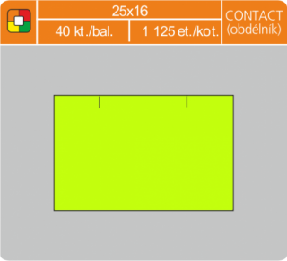 Etikety cenové 25x16mm CONTACT obdĺžnik žlté