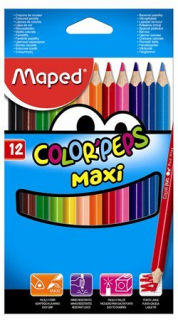 Farebné ceruzky MAPED Color Peps Maxi trojhranné/12 farebná súprava