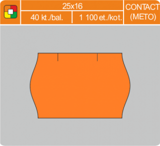 Etikety cenové 25x16mm CONTACT oranžové