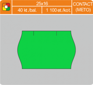 Etikety cenové 25x16mm CONTACT zelené