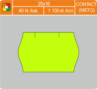 Etikety cenové 25x16mm CONTACT žlté