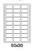 Etikety tabelačné 3-radové 50x30mm/100 hárkov