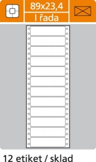 Etikety tabelačné 1-radové 89x23,4mm/100 hárkov