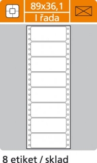 Etikety tabelačné 1-radové 89x36,1mm/100 hárkov