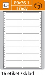 Etikety tabelačné 2-radové 89x36,1mm/100 hárkov