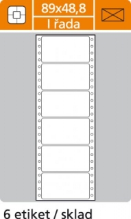 Etikety tabelačné 1-radové 89x48,8mm/100 hárkov