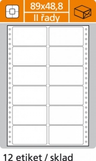 Etikety tabelačné 2-radové 89x48,8mm/100 hárkov