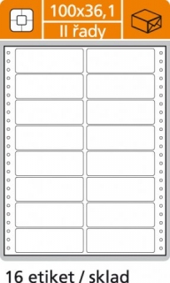 Etikety tabelačné 2-radové 100x36,1mm/100 hárkov