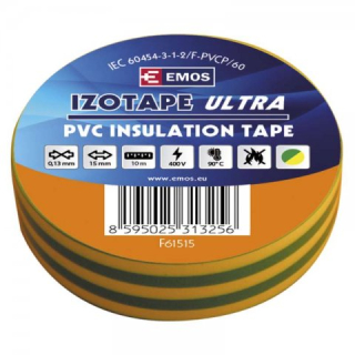 Páska izolačná PVC 15mm/10m zeleno-žltá, F61515