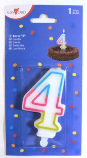 Narodeninová sviečka "4" Herlitz trojfarebná