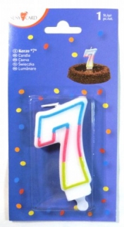 Narodeninová sviečka "7" Herlitz trojfarebná
