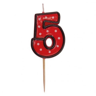Narodeninová sviečka na špajdli "5"